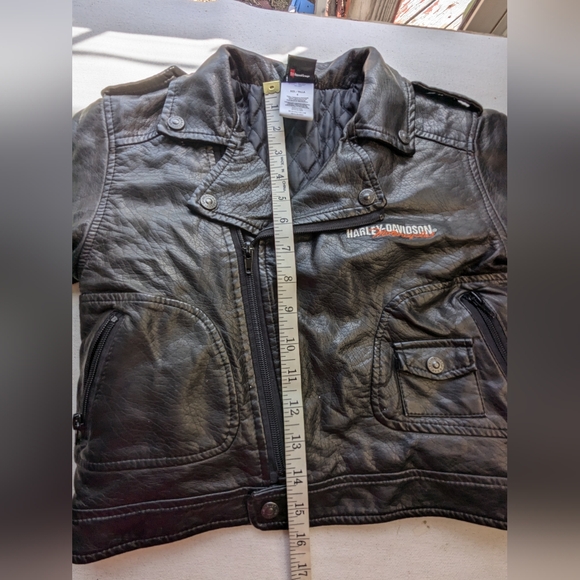 Harley Davidson Youth Jacket PU Size 4 Black Biker M-2 - Picture 9 of 16
